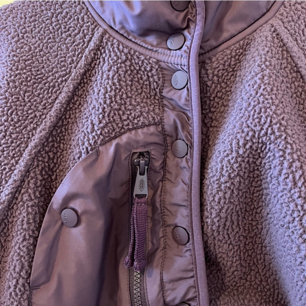 Free People Hit The Slopes Fleece Jacket Blackberry - Picture 6 of 6